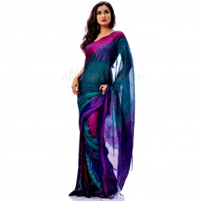 Tangaila’s Traditional cotton with mercerized yarn dyed Sharee with Beautiful design and color